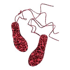 GORGLITTER Leopard Lace Up Sandals